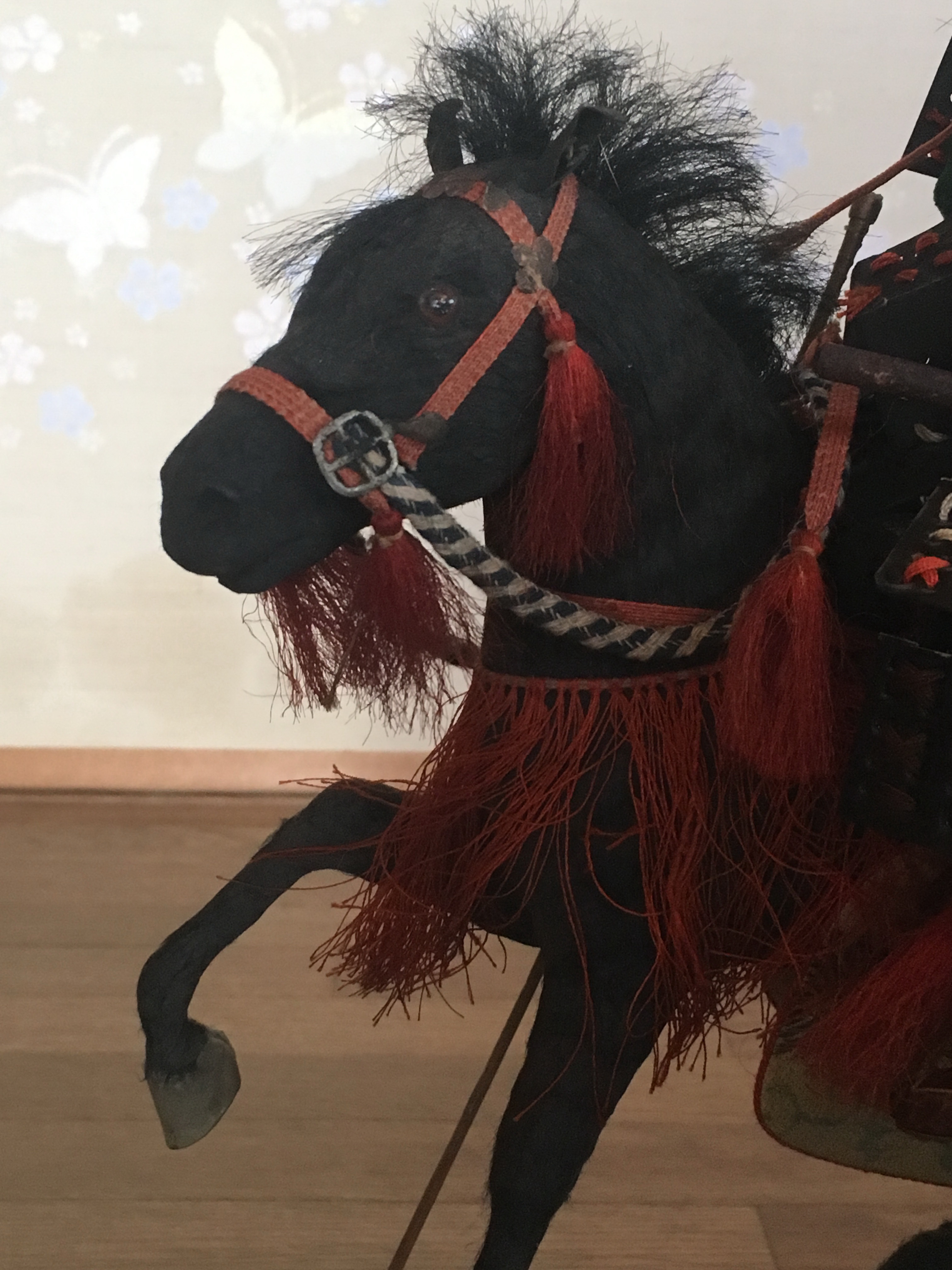 32cm Japanese Antique SAMURAI Armor YOROI Doll MUSHA NINGYO with Horse 