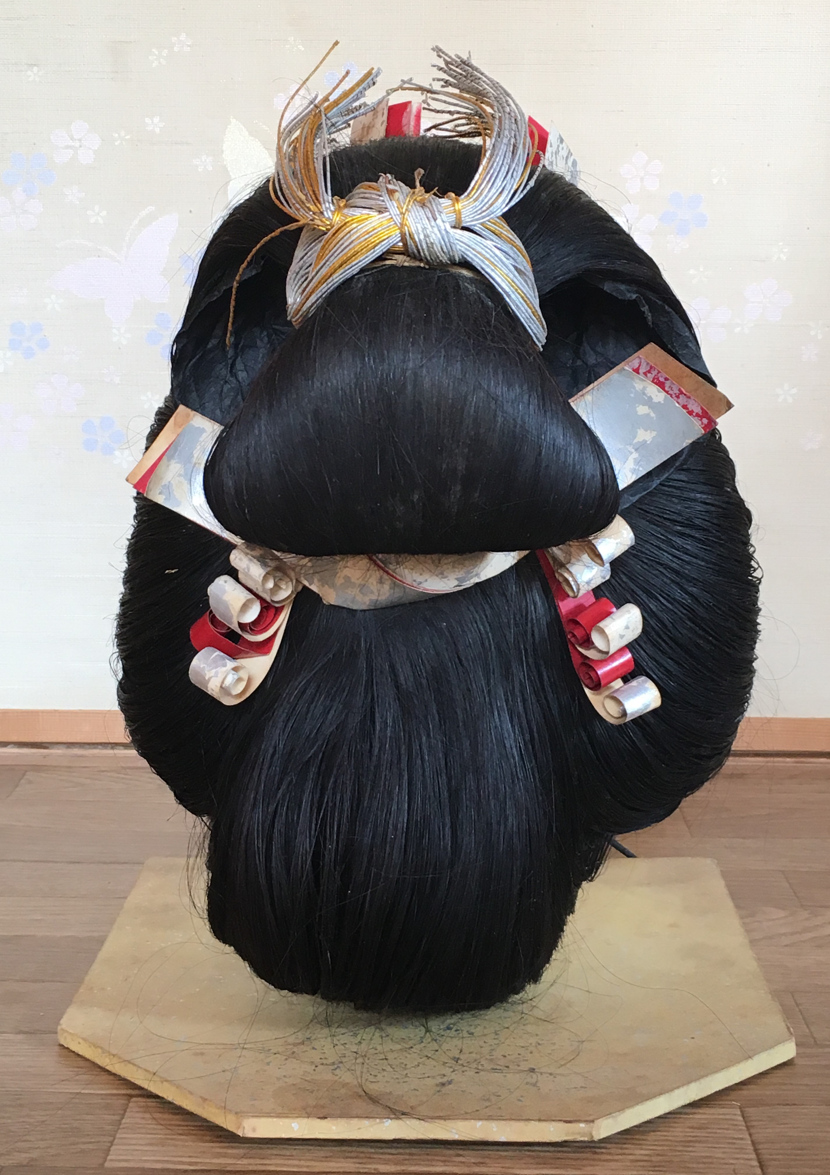 USED KATSURA Real Hair Wig GEISHA MAIKO Traditional Japanese KIMONO Cosplay 