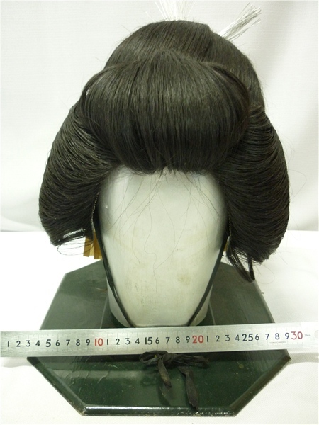 USED KATSURA Real Hair Wig GEISHA MAIKO Traditional Japanese KIMONO Cosplay 
